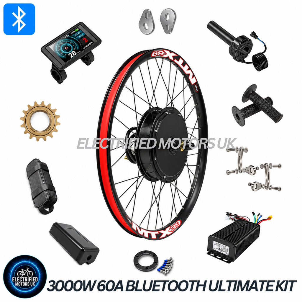 The Ultimate 72V 3000W 60A Bluetooth Ebike Conversion Kit