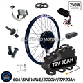 3000W E-Bike Conversion Kit | 72V 60/80A Sine Wave Controller | High-Torque Rear Wheel (26″ / 27.5″ / 29″) | 135 mm Dropout | Single-Speed Electric Bike Kit