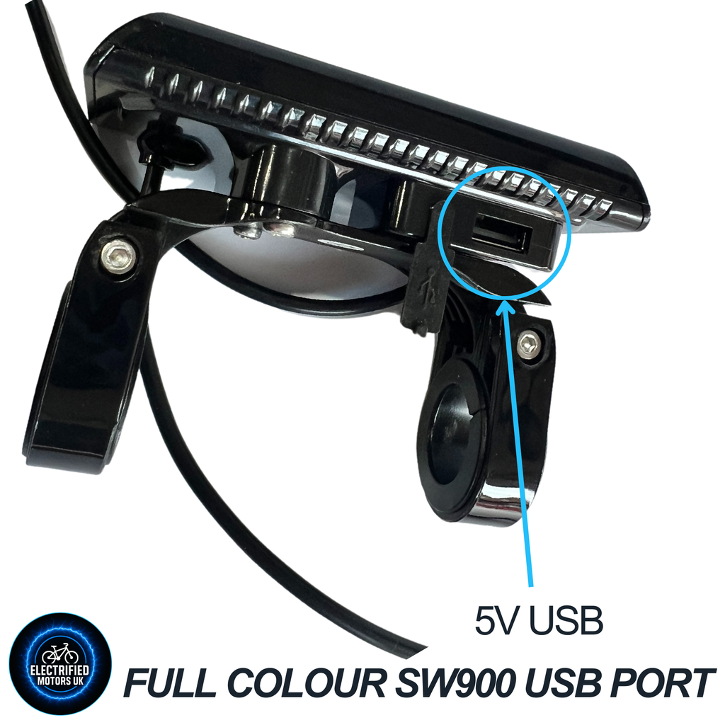Full Colour EBike Display SW900 36V-72V USB Port Electric Bicycle Screen Panel
