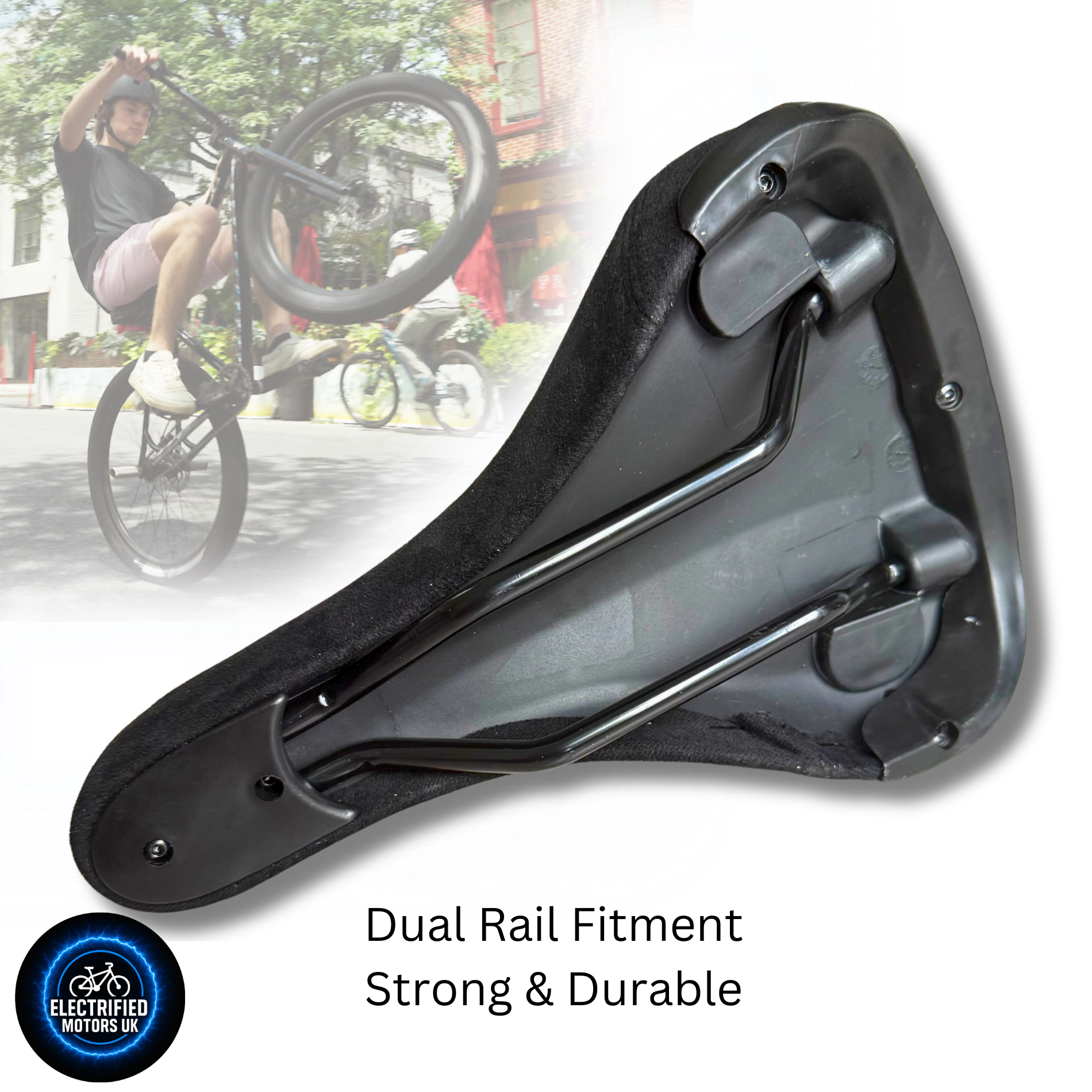 Bicycle Saddle Seat Suede Wheelie Seat Bike MTB BMX Life Ebike Strong Durable