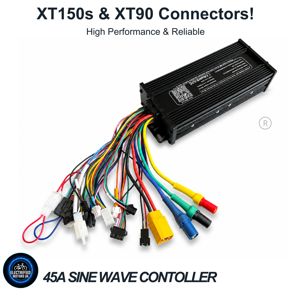 45A Sine Wave E-Bike Controller 48V 52V 60V 72V – XT90 XT150