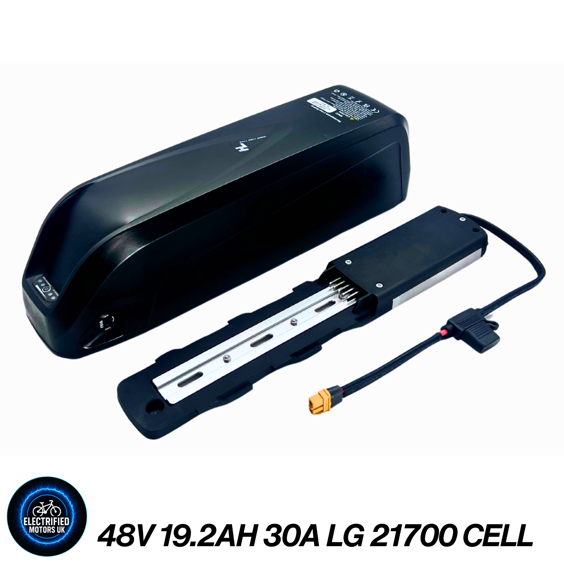 48V 19.2Ah LG E-Bike Battery, 3 Slot Hailong Base, Grade A 21700 Cells, 30A BMS, for 250W–1000W Electric Bike Motors, Fast UK Stock