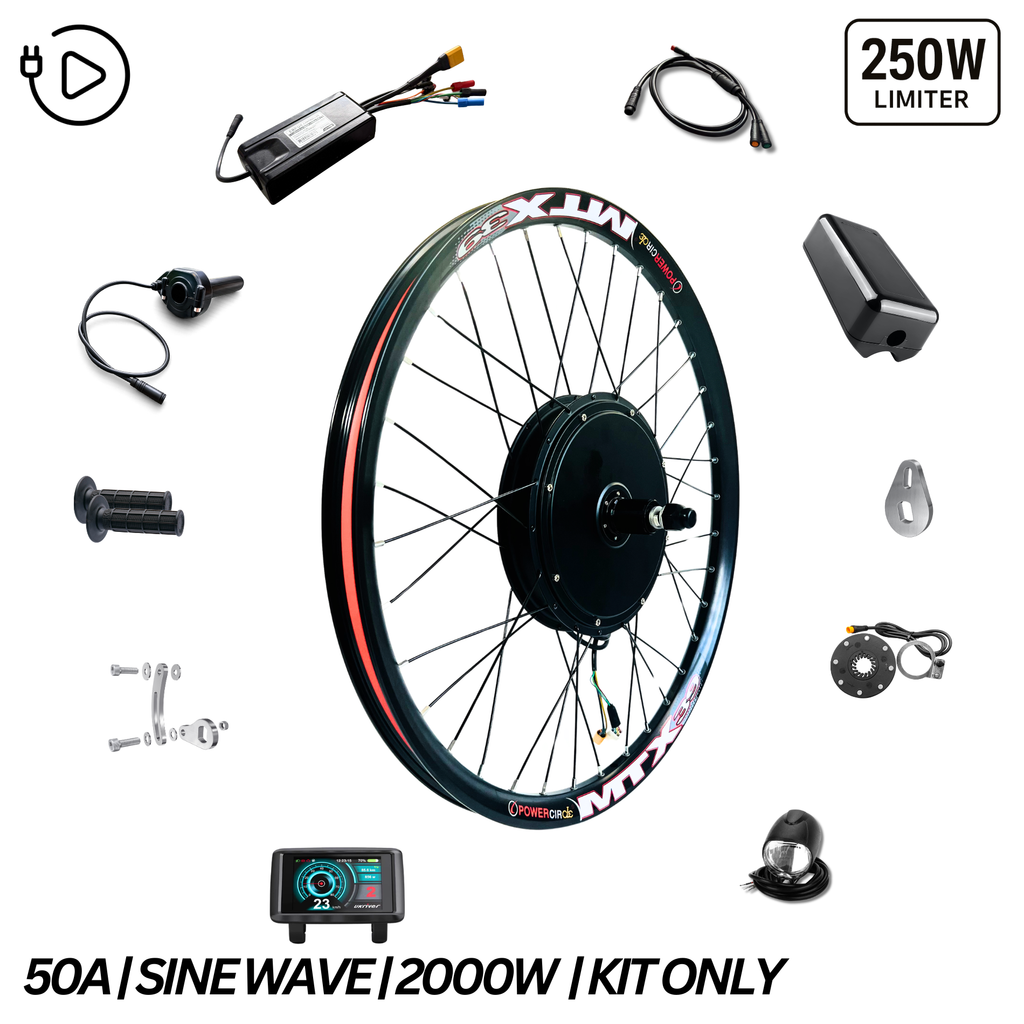 The Ultimate Electric 2000W 52V 50A 20AH E Bike Conversion Kit {Uk Road Legal Limiter}