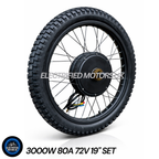 19” SurRon Style 3000W E-Bike Wheel Kit | UKC1 | SurRon Carbon Throttle | Protaper Grips | Dual Sport Tyre & 80A Controller