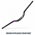 High Rise Handlebar 780mm Wide 55mm Rise 31.8mm Stem E Bike MTB Jump Bike Purple