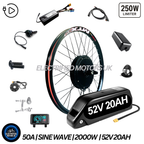 The Ultimate Electric 2000W 52V 50A 20AH E Bike Conversion Kit {Uk Road Legal Limiter}