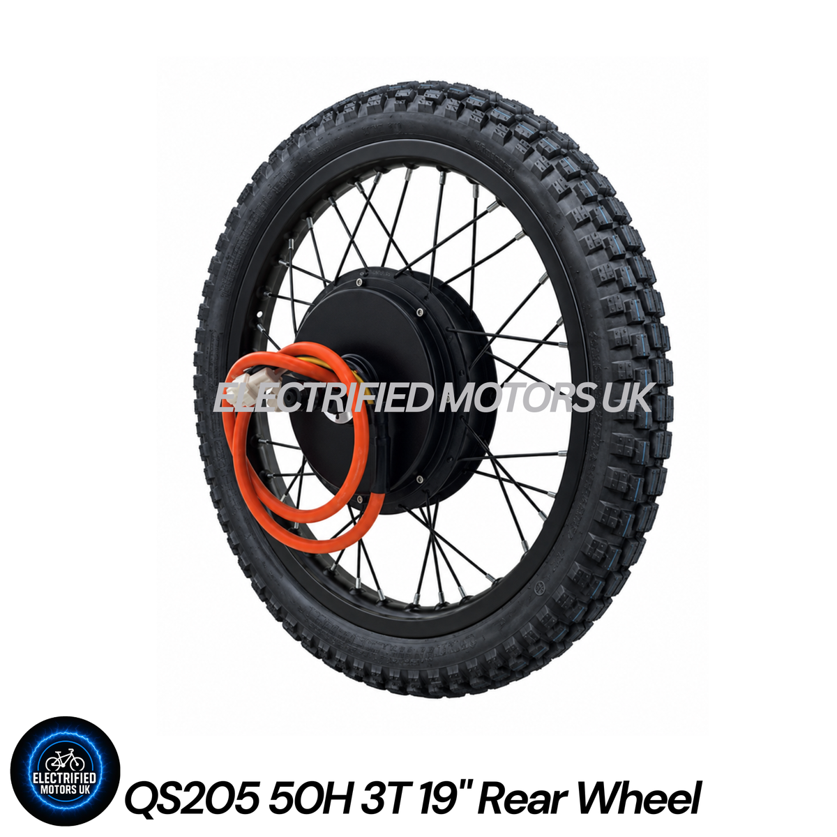 QS205 50H 3T 72V 19" E-Bike Hub Motor Wheel Set | Electrified Motors UK