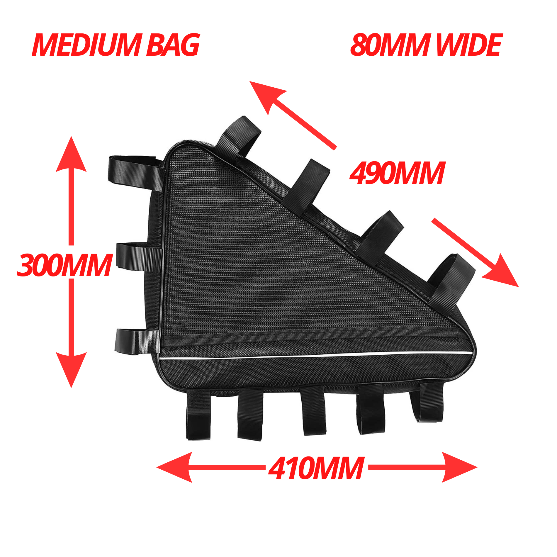 Ebike Triangle Battery Storage Bag 36V 48V 52V 60V 72V Small Medium Large Water Resistant High Quality Oxford Cloth