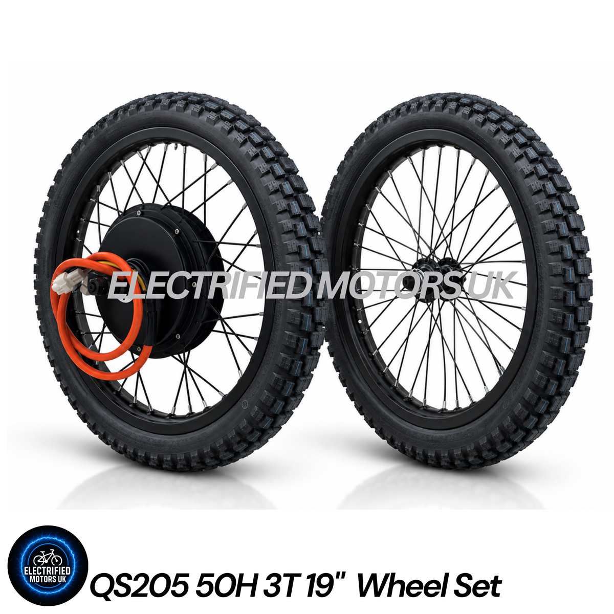 QS205 50H 3T 72V 19" E-Bike Hub Motor Wheel Set | Electrified Motors UK