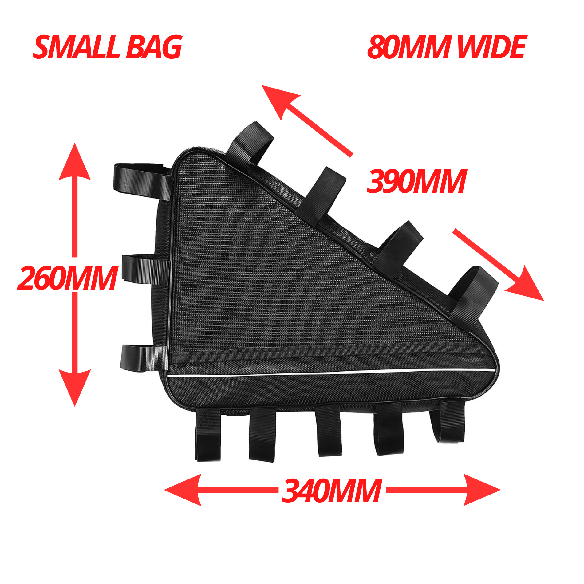 Ebike Triangle Battery Storage Bag 36V 48V 52V 60V 72V Small Medium Large Water Resistant High Quality Oxford Cloth