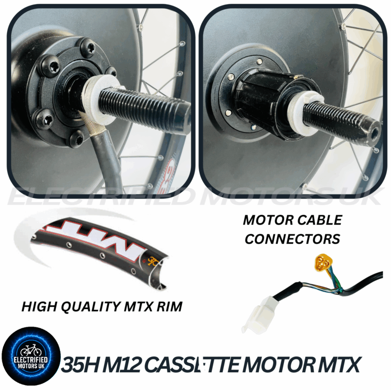 1500W E-Bike Conversion Kit 48V Cassette Rear Wheel 48V 24.5Ah Battery, Colour Display, MTX39 Rim, Fits 1–11 Speed Cassettes | High-Torque Electric Bike Kit