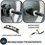 1500W E-Bike Conversion Kit 48V Cassette Rear Wheel 48V 24.5Ah Battery, Colour Display, MTX39 Rim, Fits 1–11 Speed Cassettes | High-Torque Electric Bike Kit