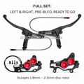 ZOOM 893E 4 Piston Hydraulic Brake Set Pre-Bled Left Right E-Bike + Sensors Black\Red & Black on Black