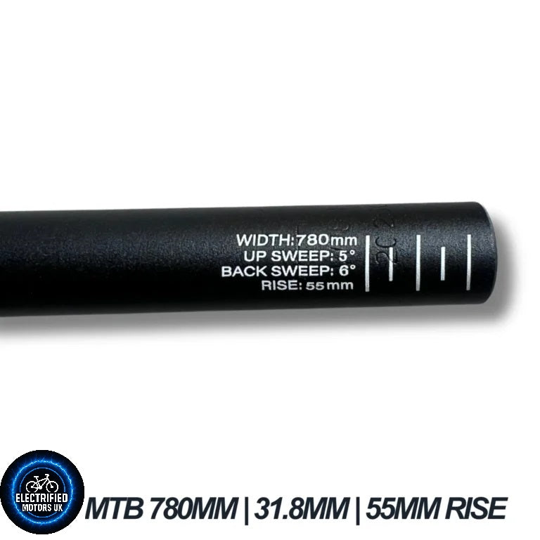 High Rise Handlebar 780mm Wide 55mm Rise 31.8mm Stem EBike Surron Talaria Bars