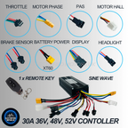 YF E Bike 30A Sine Wave Controller 36V48V52V Speed Limiter Key 750W1000W1500W