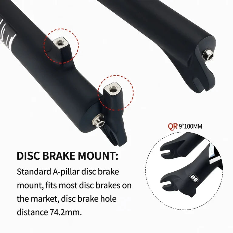 MTB Triple Clamp AIR Coil Forks E Bike 180MM Travel 100MM QR Axle Quality 29″