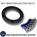 Hub Motor Disc Brake Rotor Spacer 5mm Thick 6 Bolts M5 x 16mm Allen Head Bolts