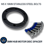Hub Motor Disc Brake Rotor Spacer 5mm Thick 6 Bolts M5 x 16mm Allen Head Bolts