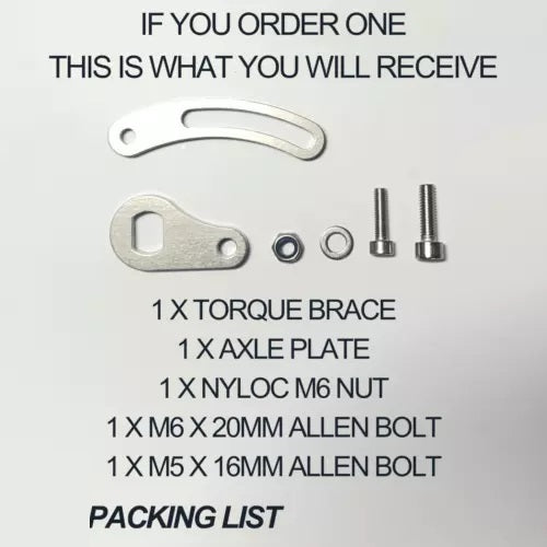 Heavy Duty Universal Torque Arm 6mm Thick Stainless Steel M12 M14 Axle Fitment