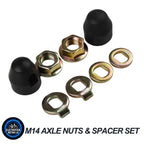 E Bike Hub Motor Axle M14 Lock Flange Nut Washer Spacer Nut Cover Hall Kits Set